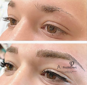 Hybrid eyerbrows (microblading & machine shading) for shape correction and density enhancenent